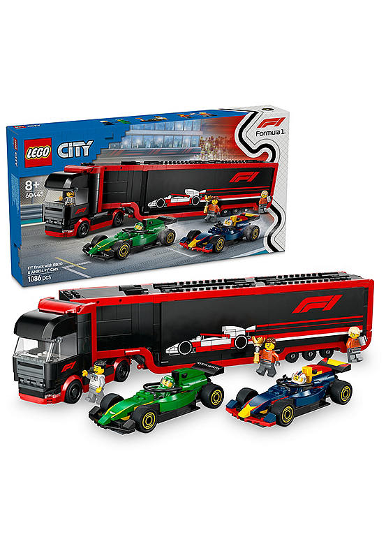 LEGO City F1 Truck with RB20 & AMR24 F1 Cars Playset | Kaleidoscope