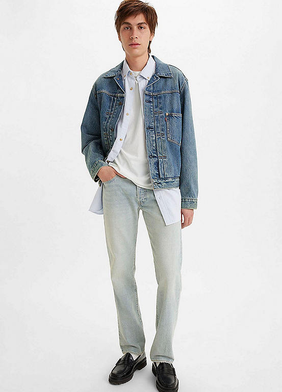 Levi's 501 ORIGINAL STRAIGHT LEG BUTTON FLY straight denim pants for men, equivalent to w35 cotton blue type Vintage Second Hand