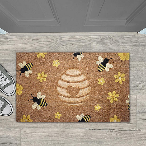Likewise Rugs & Matting Embossed Honeybees Doormat