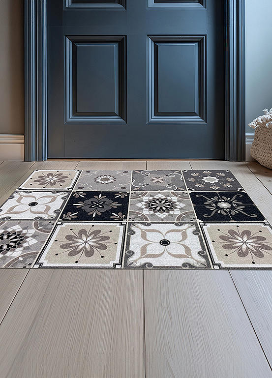 Likewise Rugs Likewise Rugs & Matting Stone Victorian Tile Mat | Kaleidoscope