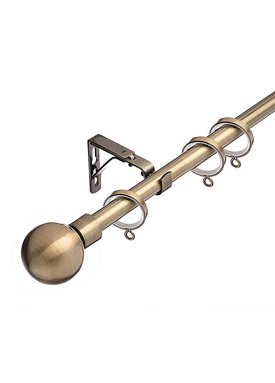 Lister Cartwright Galvanised Metal Ball 16-19mm Extendable Curtain Pole ...