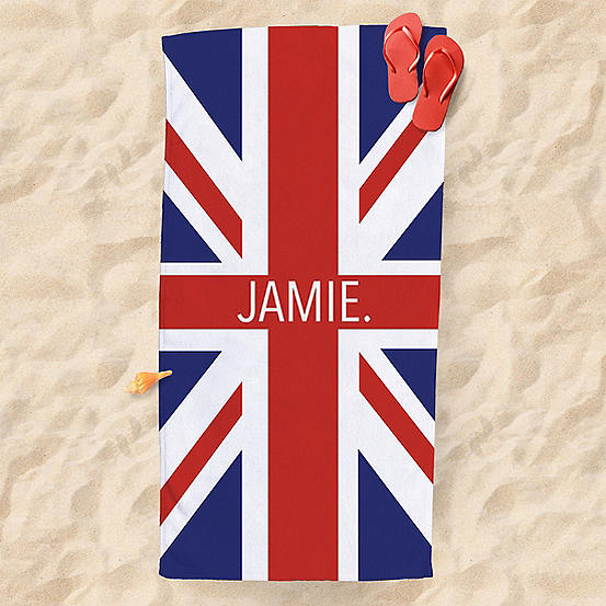 Lister Cartwright Personalised Name Union Jack Beach Towel