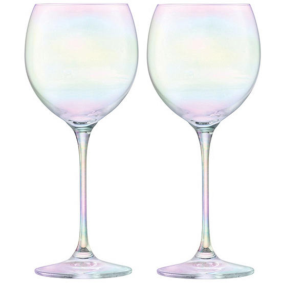 LSA Polka Set of 2 Pearl Wine Glasses