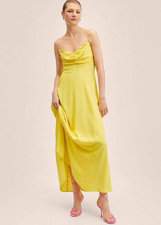 Mango Draped Neck Slit Maxi Dress | Kaleidoscope