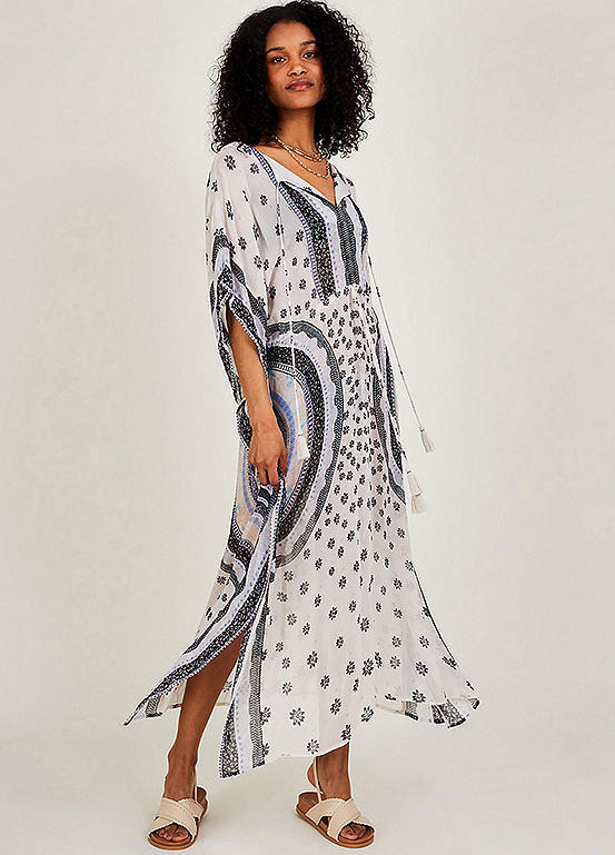 Monsoon Circle Print Maxi Kaftan | Kaleidoscope