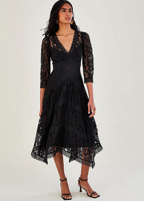 Monsoon Ellen Lace Hanky Hem Dress Kaleidoscope