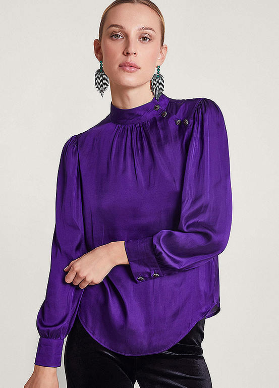 Monsoon Holly Satin Blouse | Kaleidoscope