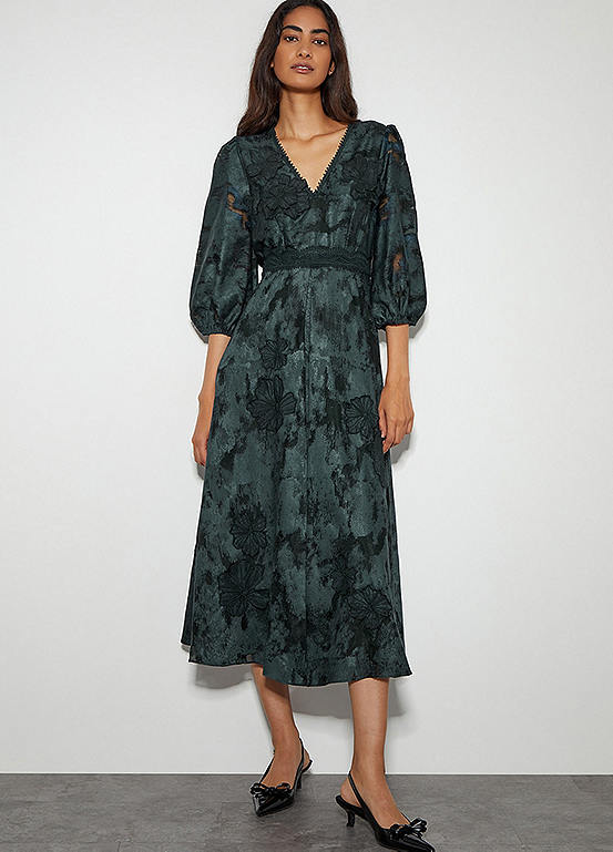 Monsoon Joanna Floral Lace Midi Tea Dress | Kaleidoscope