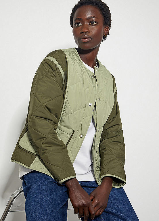 Two-Tone Quilted Jacket