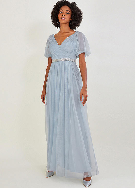 Monsoon Meghan Mesh Maxi Dress in Recycled Polyester