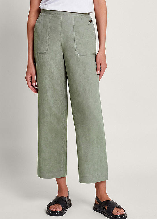 Monsoon Parker Linen Cropped Trousers