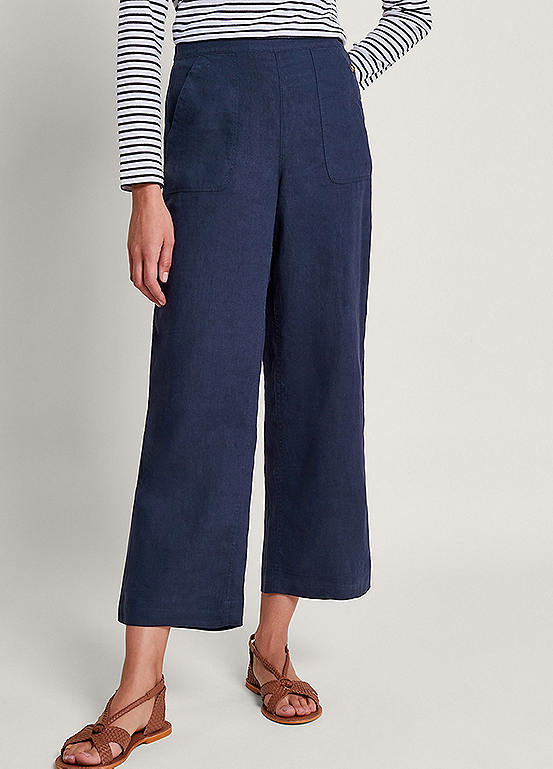 Monsoon Parker Short-Length Linen Trousers