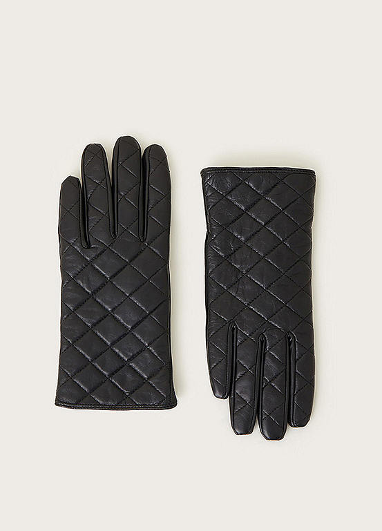Monsoon Quilted Leather Gloves Kaleidoscope