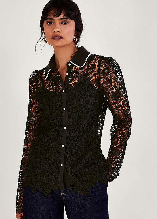 LACE UP BLOUSE FLORAISON