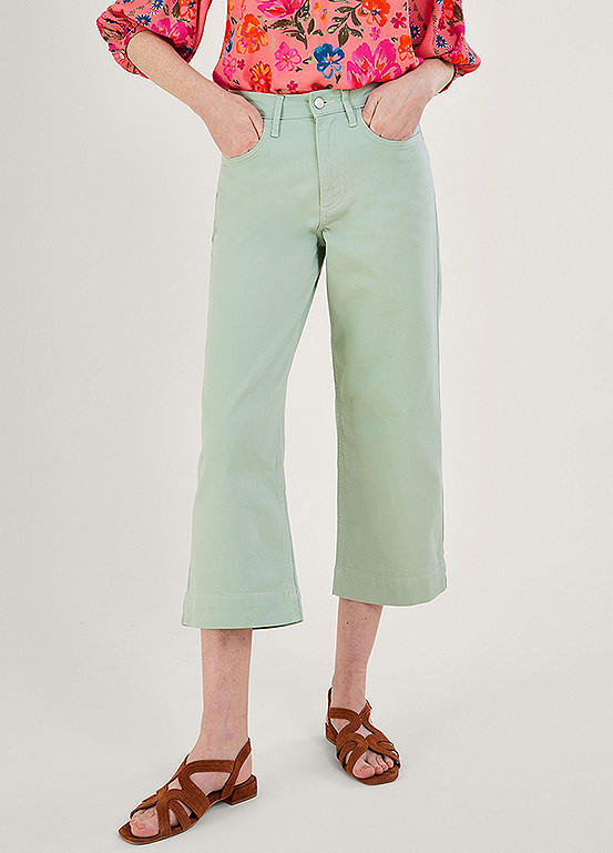 Monsoon Wide Leg Crop Denim Trousers | Kaleidoscope