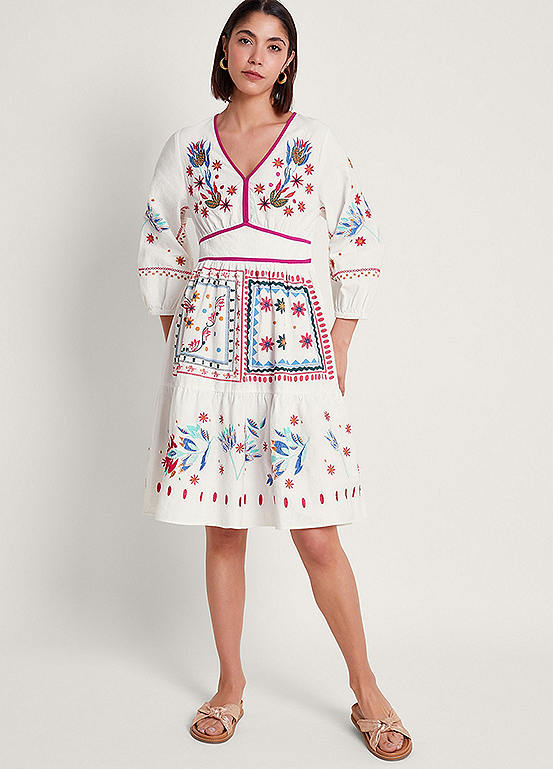 Monsoon Zinnia Embroidered Dress