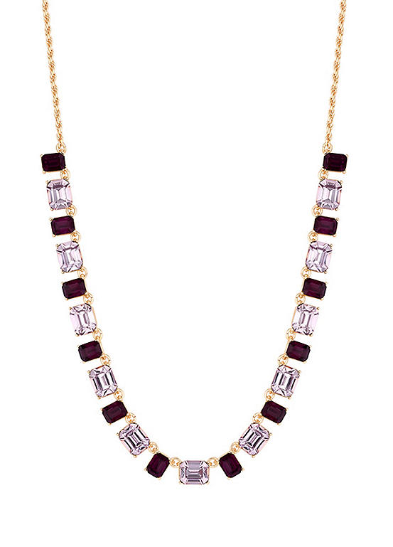 Mood By Jon Richard Rose Gold Pretty Purple Stone Set Collar Necklace