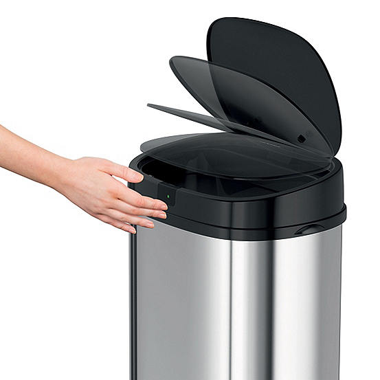 Morphy Richards 50L Black Square Stainless Steel Sensor Bin Kaleidoscope