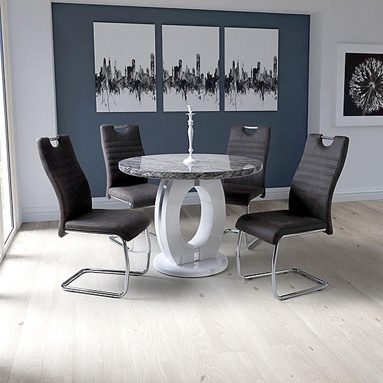 Neptune Round Table & 4 Talia Chair Dining Set Kaleidoscope