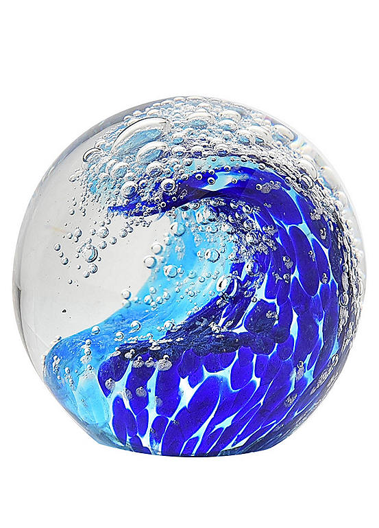 Objets D’art Ocean Wave Paperweight Glass Ornament