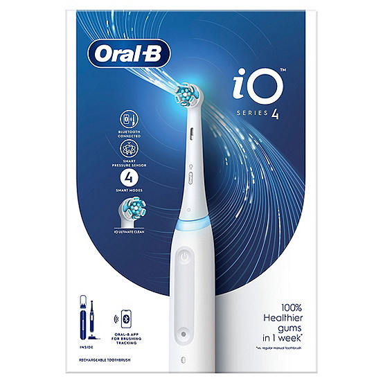 Oral-B iO 4 Electric Toothbrush, 1 Toothbrush Head, 1 Travel Case, Designed By Braun