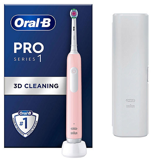 Oral-B Pro Series 1 Pink Electric Toothbrush, Designed by Braun