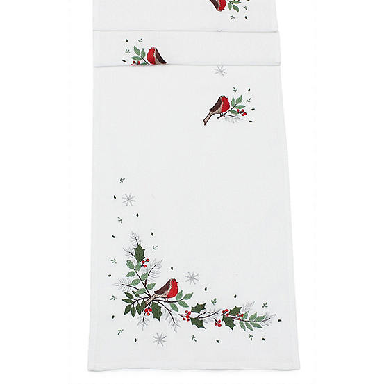 Peggy Wilkins Robin Roost Embroidered Table Runner