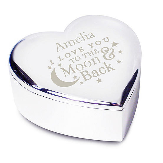 Personalised To the Moon & Back... Heart Trinket