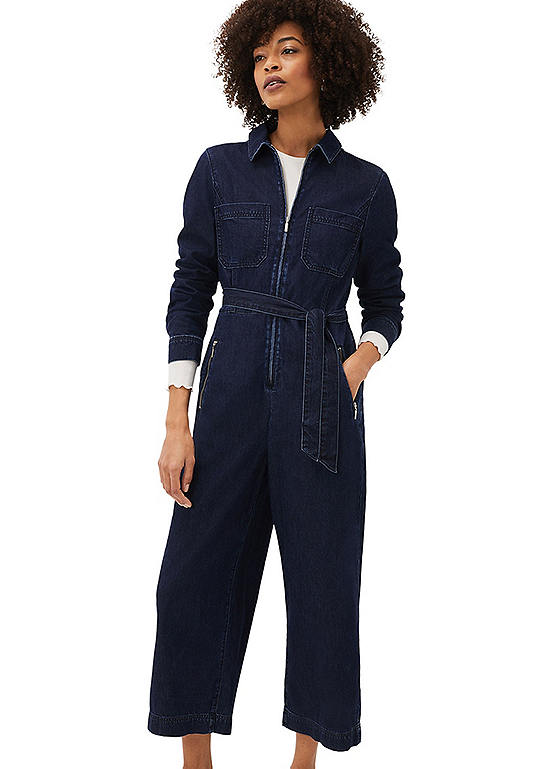 Phase Eight Cecile Denim Wide Leg Jumpsuit | Kaleidoscope