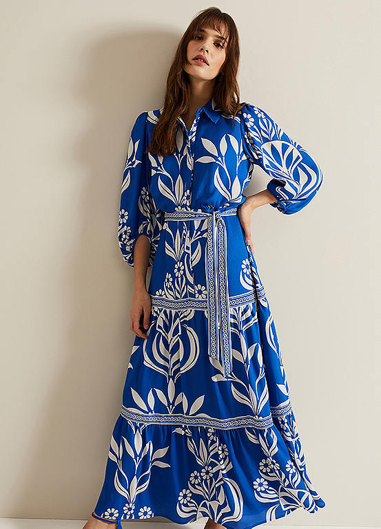 Phase Eight Coralie Print Shirt Midaxi Dress | Kaleidoscope