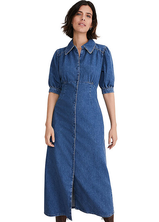 Phase Eight Cosette Denim Midaxi Dress Kaleidoscope