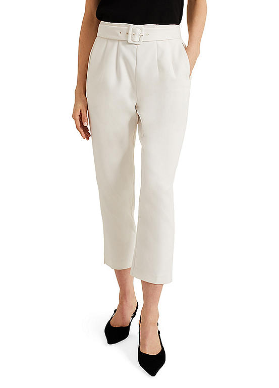 Phase Eight Gaia Neutral Tapered Tailored Trousers