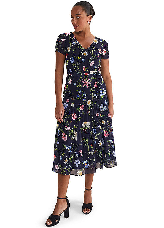 Phase Eight Lola Floral Tiered Midi Dress