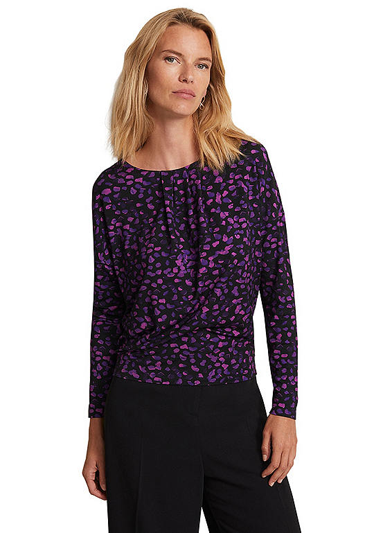 Phase Eight Ronie Abstract Pleated Top Kaleidoscope