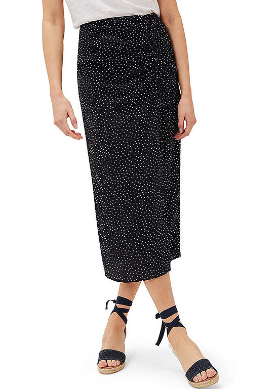 Phase Eight Spot Print Midi Ruched Skirt | Kaleidoscope