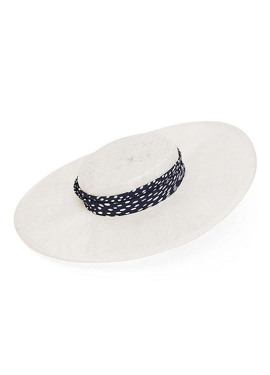 Phase Eight Spot Trim Boater Fascinator
