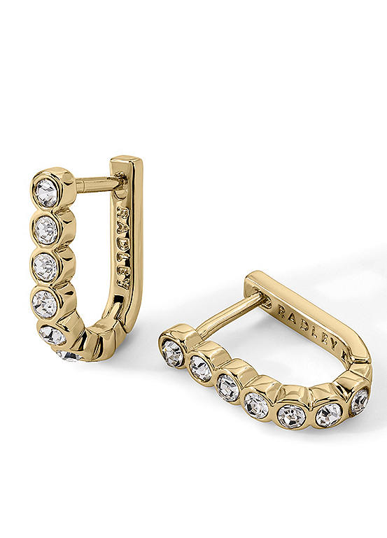 Radley London 18ct Gold Plated Stone Set Half Hoop Huggie Earrings
