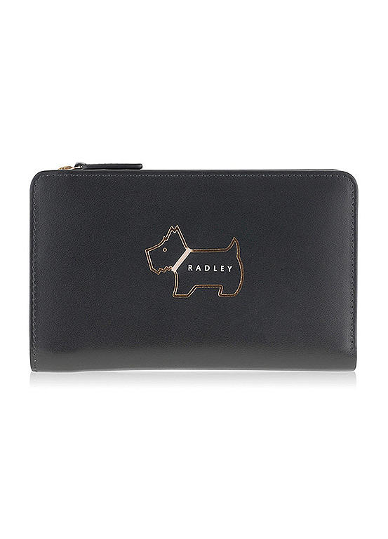 Radley London Black Heritage Dog Outline Medium Bifold Purse | Kaleidoscope