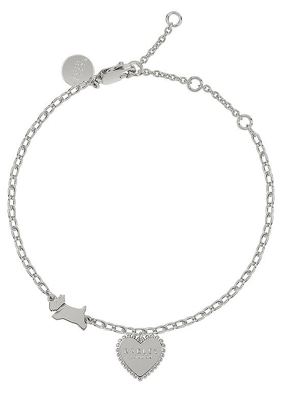 Radley London Ladies Silver Plated Bobble Heart Bracelet | Kaleidoscope