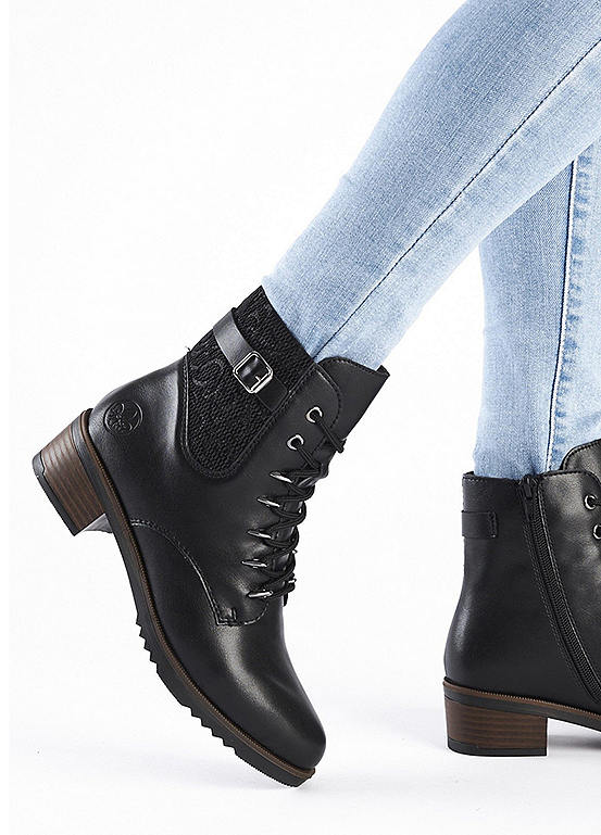 rieker black lace up boots