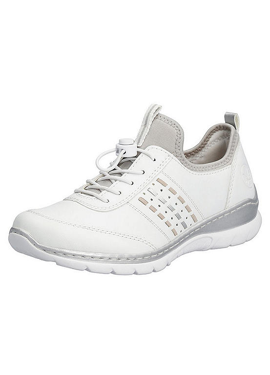 Rieker L3259 Ladies White Elasticated Shoes | Kaleidoscope