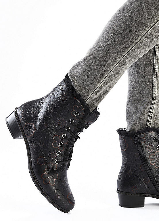rieker floral ankle boots