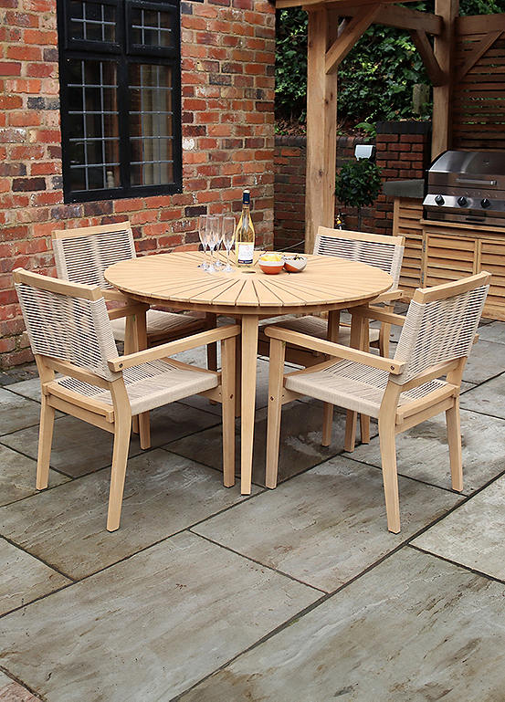 Royalcraft Sunray 4 Seat Dining Set with Stacking Chairs