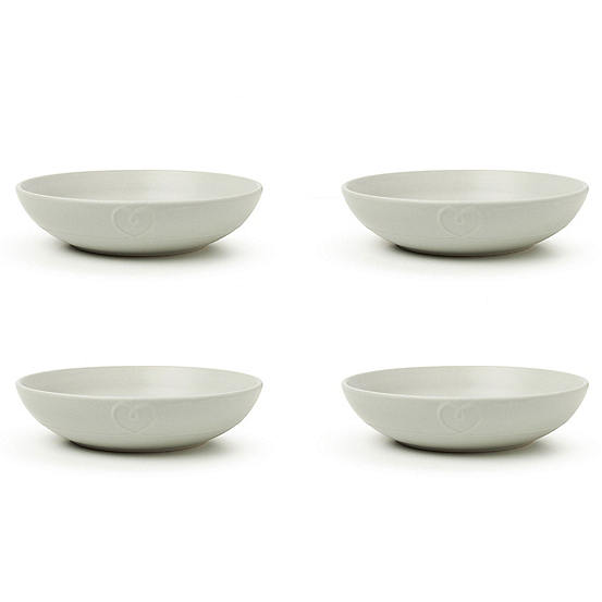 Sabichi Set of 4 Grey Embossed Heart Pasta Bowls