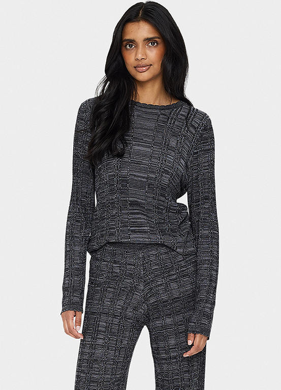 Wide Leg Crop With Drawstring in Saint Tropez Stripe main image 1