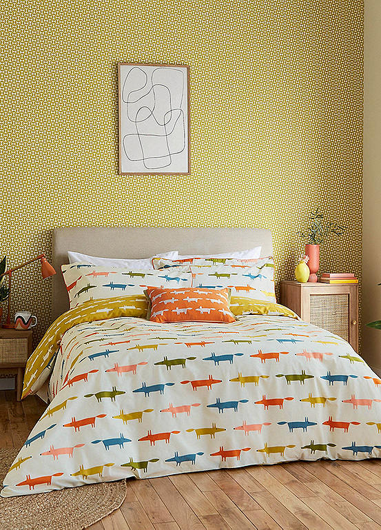 Scion Mr Fox Birthday Cotton Duvet Cover Set Kaleidoscope