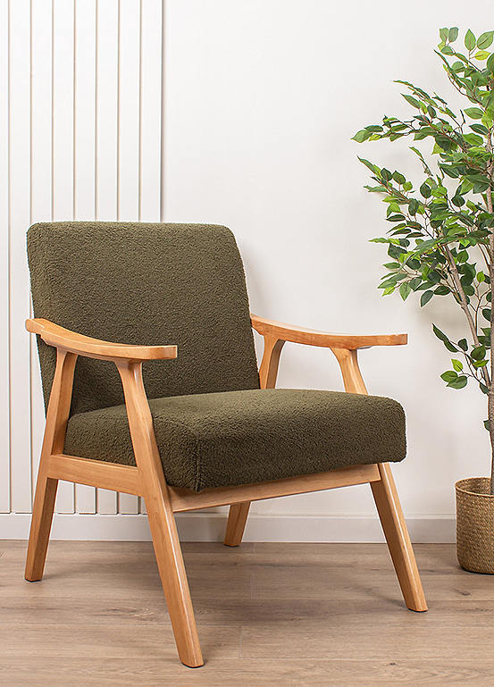 Scottish Everlastings Ltd Boucle Occasional Chair with Flat Arms