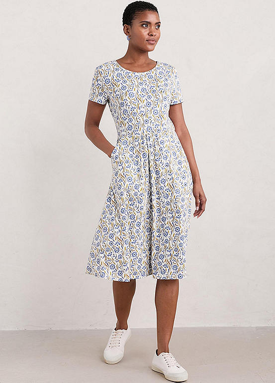 Seasalt Cornwall Blue April Short Sleeve Dress | Kaleidoscope