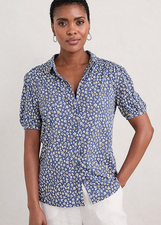 Seasalt Cornwall Blue Embrace Short Sleeve Shirt | Kaleidoscope