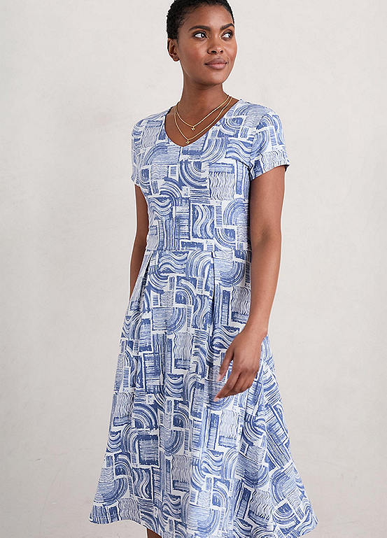 Seasalt Cornwall Blue Pier View Jersey Dress | Kaleidoscope